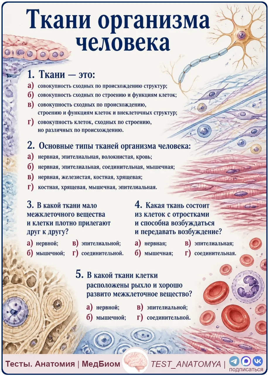 ❓Ткани организма человека