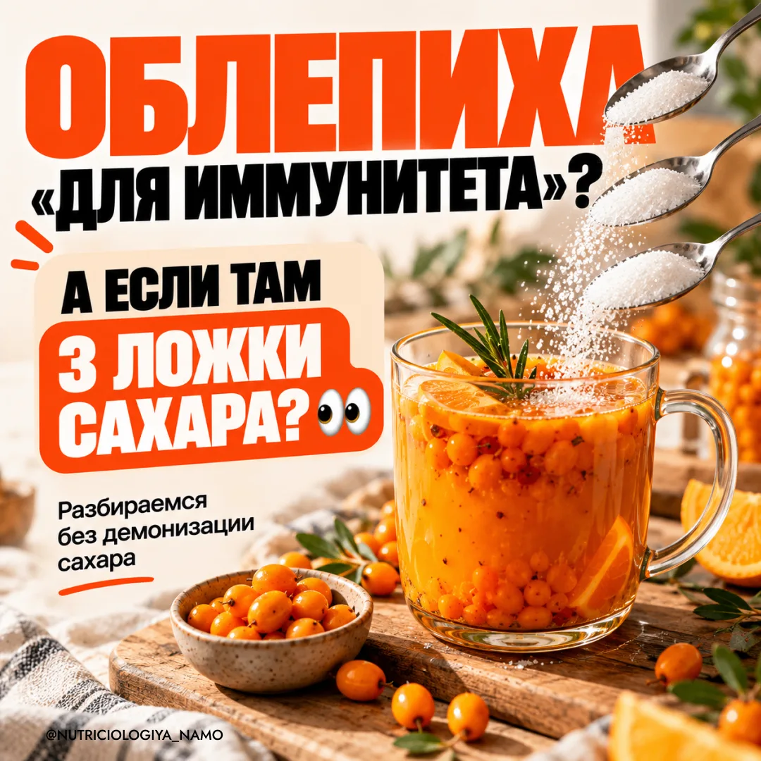 ОБЛЕПИХА С САХАРОМ — ЭТО ЕЩЁ «ДЛЯ ИММУНИТЕТА»? 👀