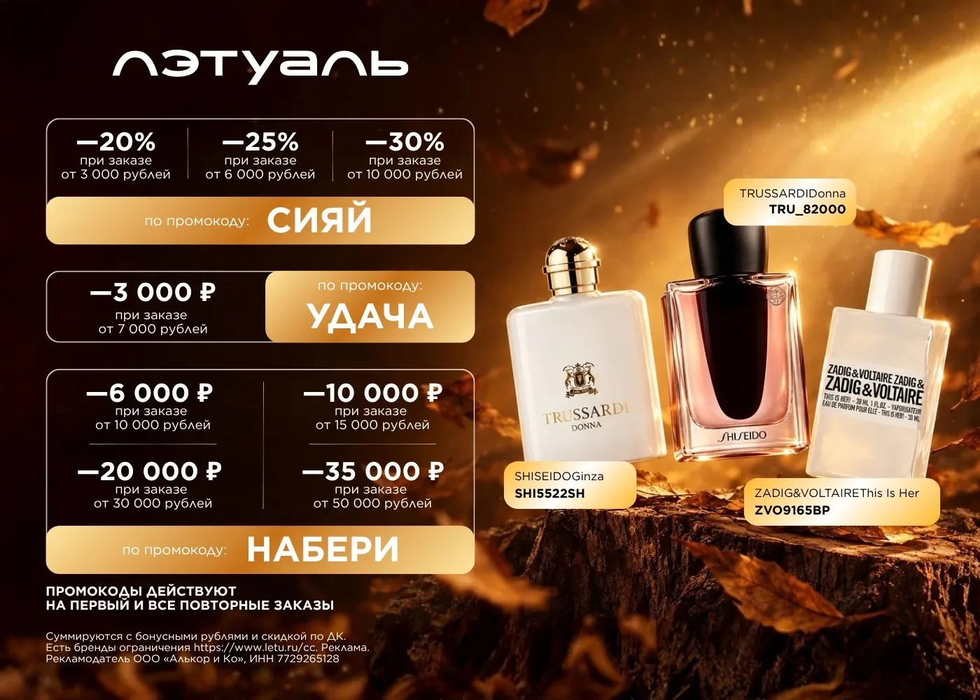 Актуальные промокоды ЛЭТУАЛЬ