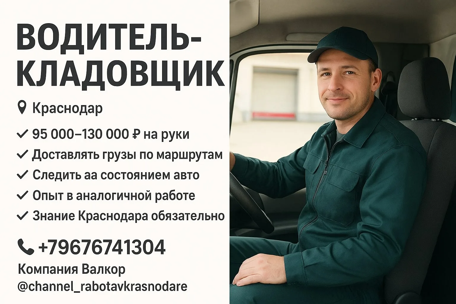 🔊 ВОДИТЕЛЬ-КЛАДОВЩИК