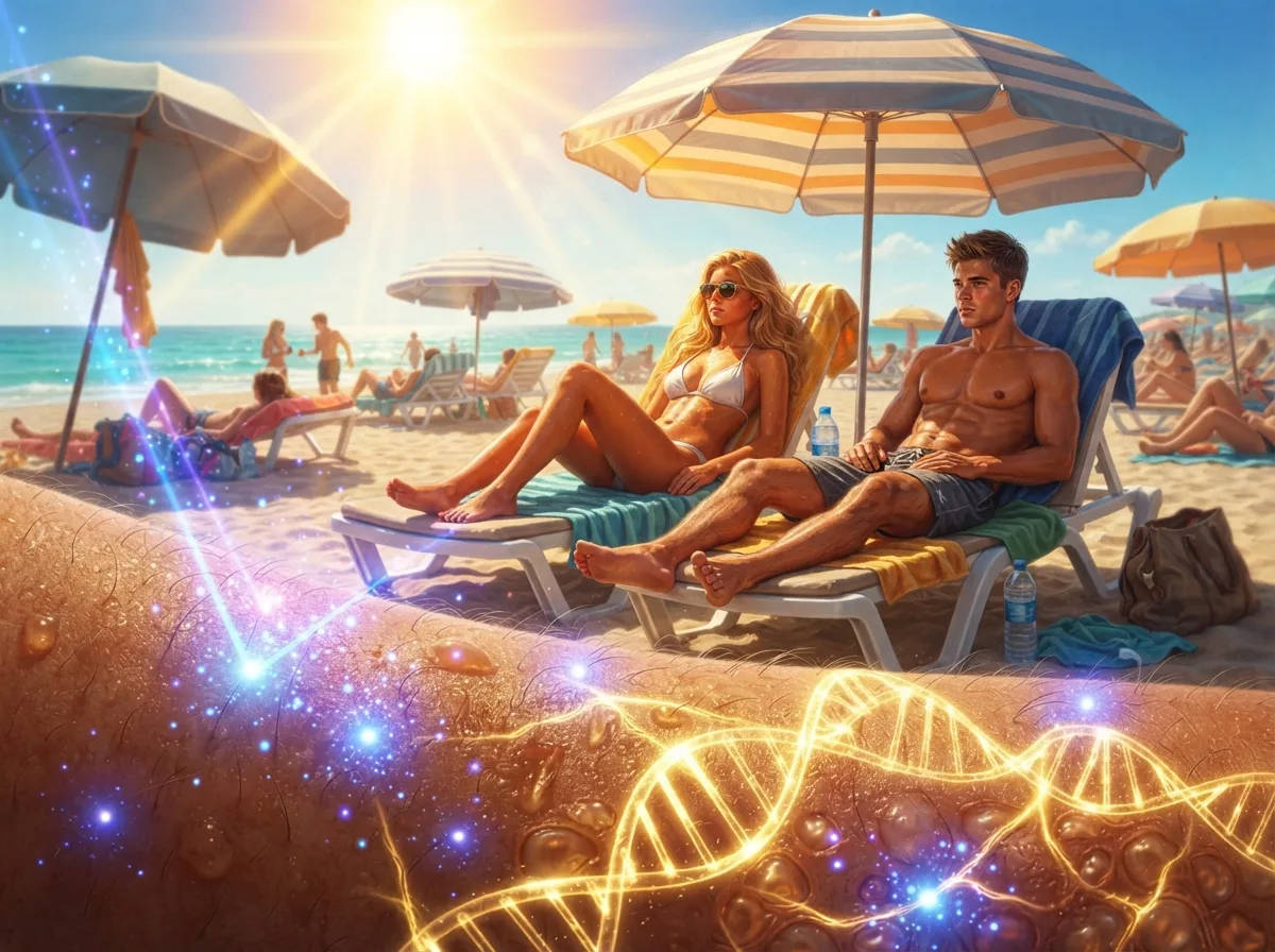 Загар — это не красота, а крик о помощи: Как кожа спасает нашу ДНК от мутаций ☀️🧬⚡️