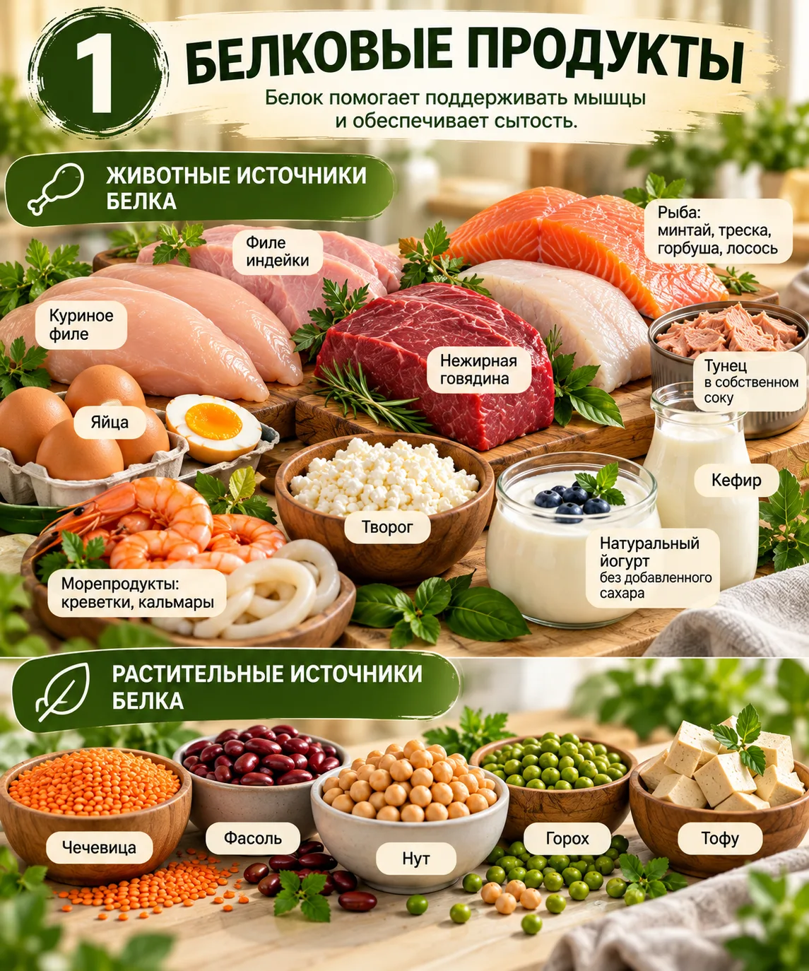 🍗 1. БЕЛКОВЫЕ ПРОДУКТЫ