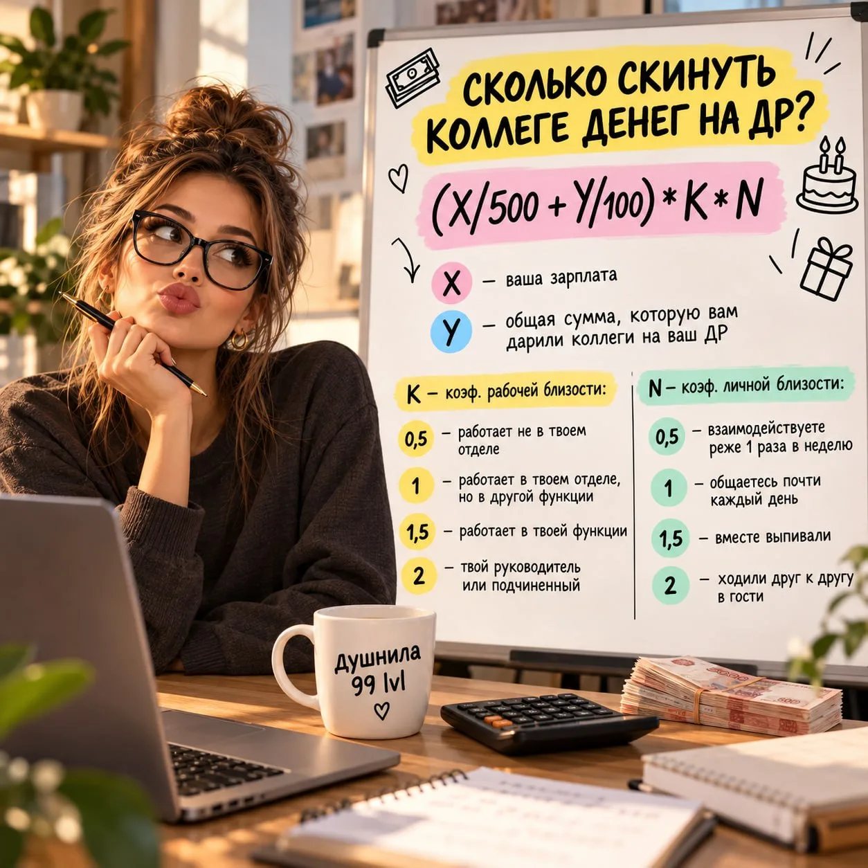 👀 Наконец-то придумали формулу, которая рассчитывает, сколько скидывать коллеге на ден...