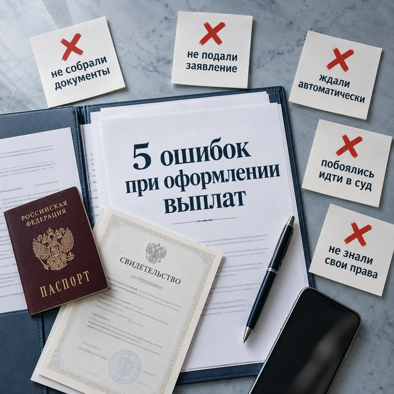 😔 5 ошибок, из-за которых можно не получить положенные выплаты