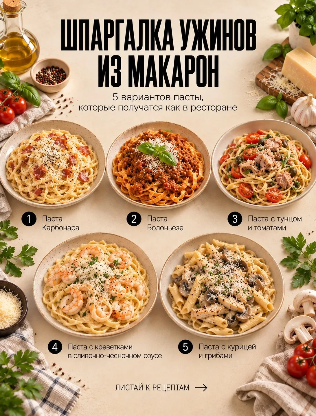 5 рецептов пасты, которые легко сделать дома, а на вкус – как в ресторане