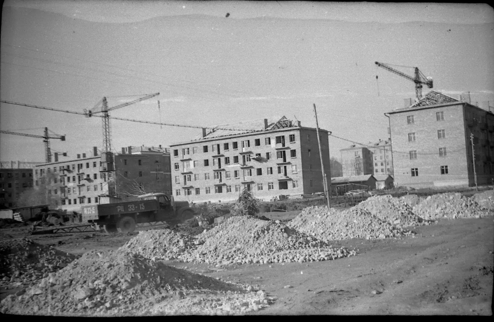 Узловая. 1959 год (предположительно). Строительство домов по ул. Беклемищева 89, 91, пр...