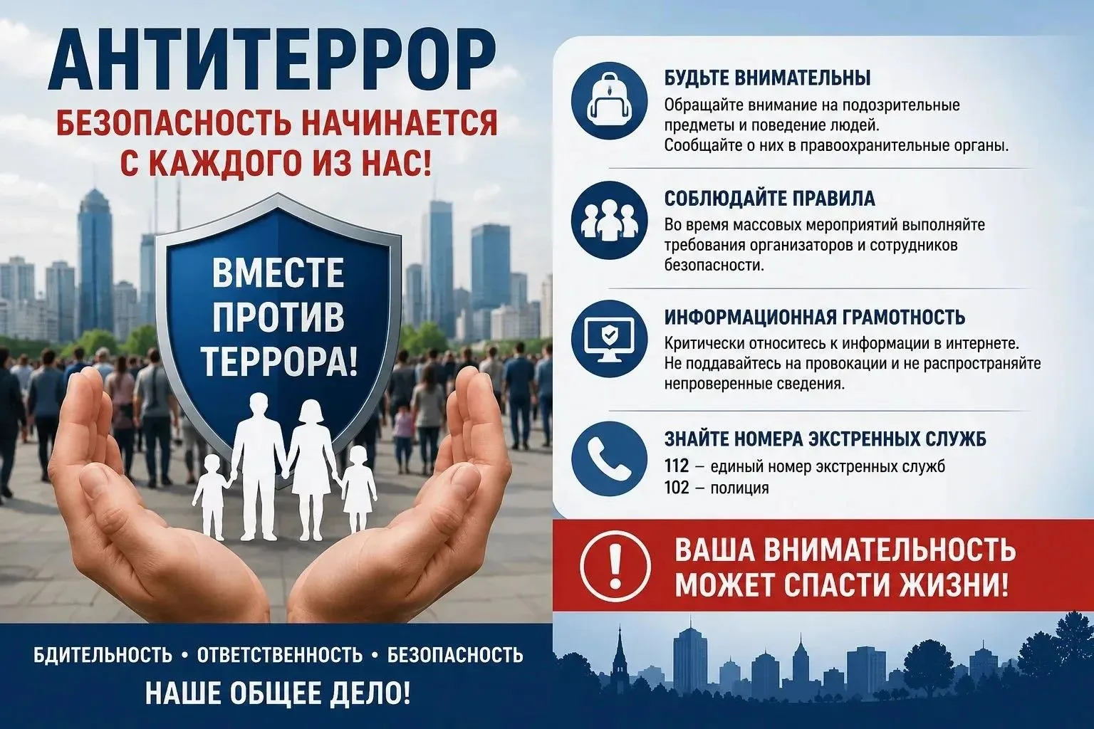 Терроризм — это угроза, о которой важно знать каждому