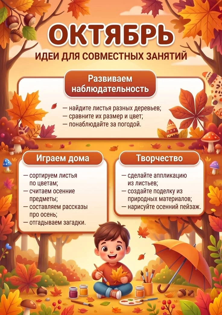 - Закрепляем представления детей о характерных признаках осени и осенних явлениях.