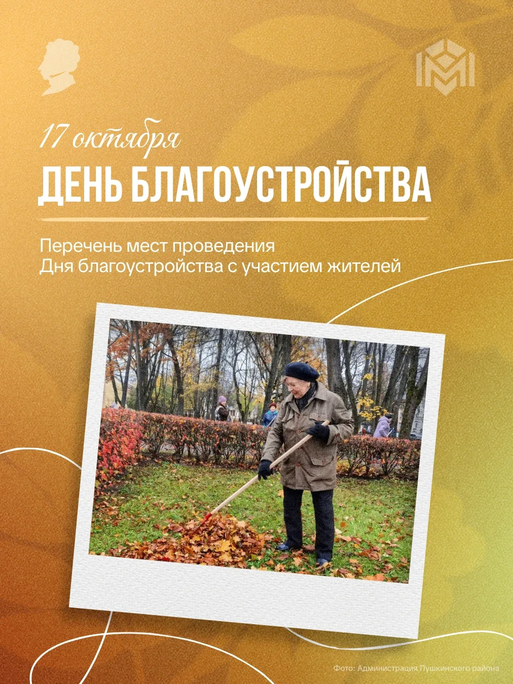17 октября в Пушкинском районе пройдет общегородской день благоустройства