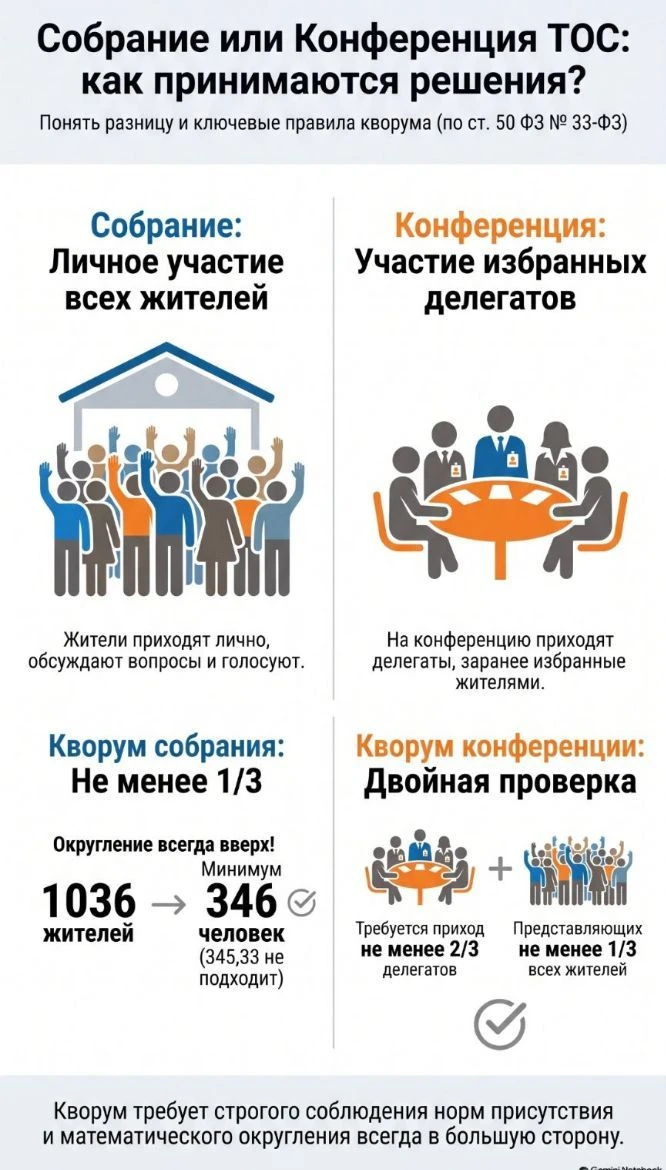 Собрание и конференция ТОС: в чём разница?
