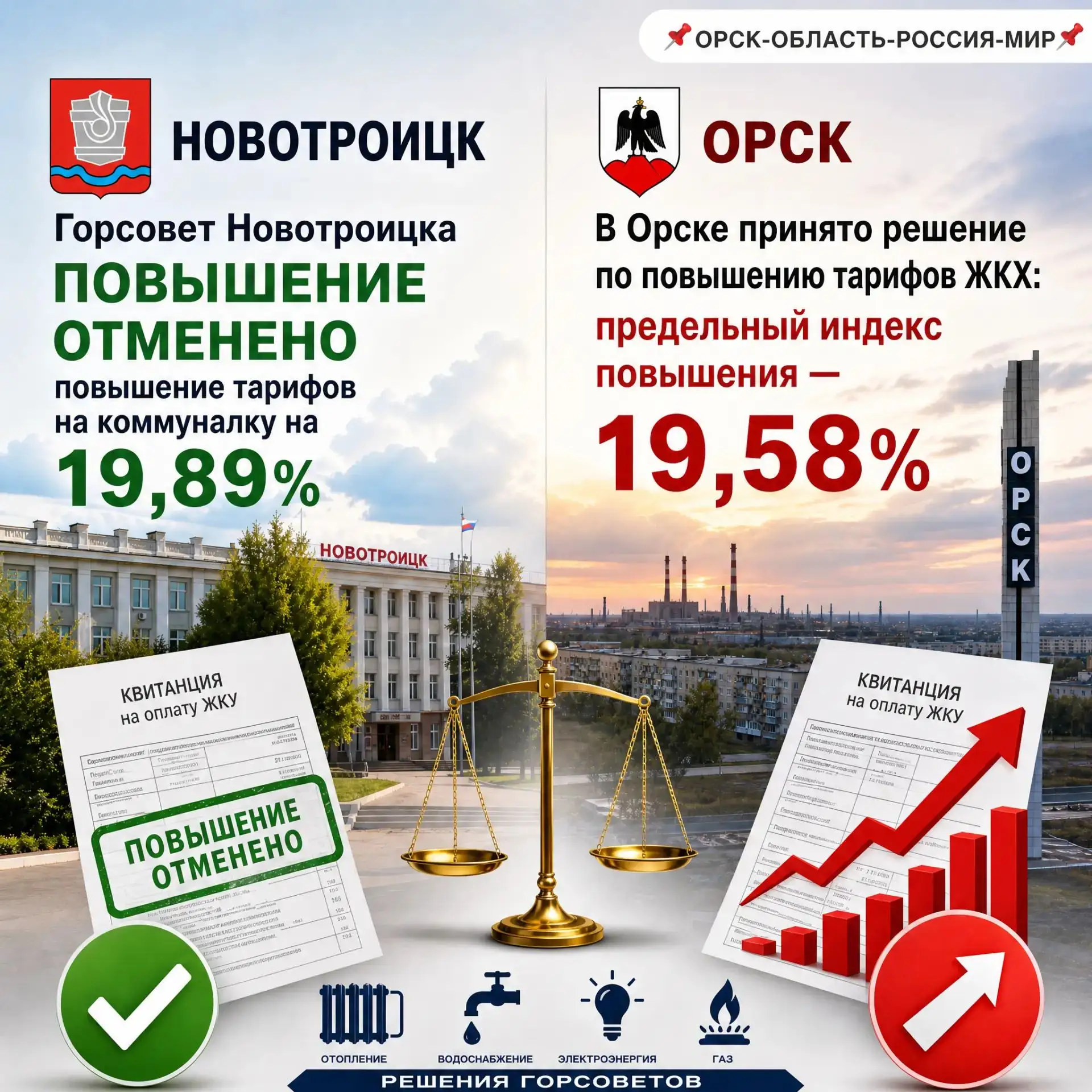 🏙 В Новотроицке — отказ от роста, в Орске — повышение: как изменятся тарифы ЖКХ