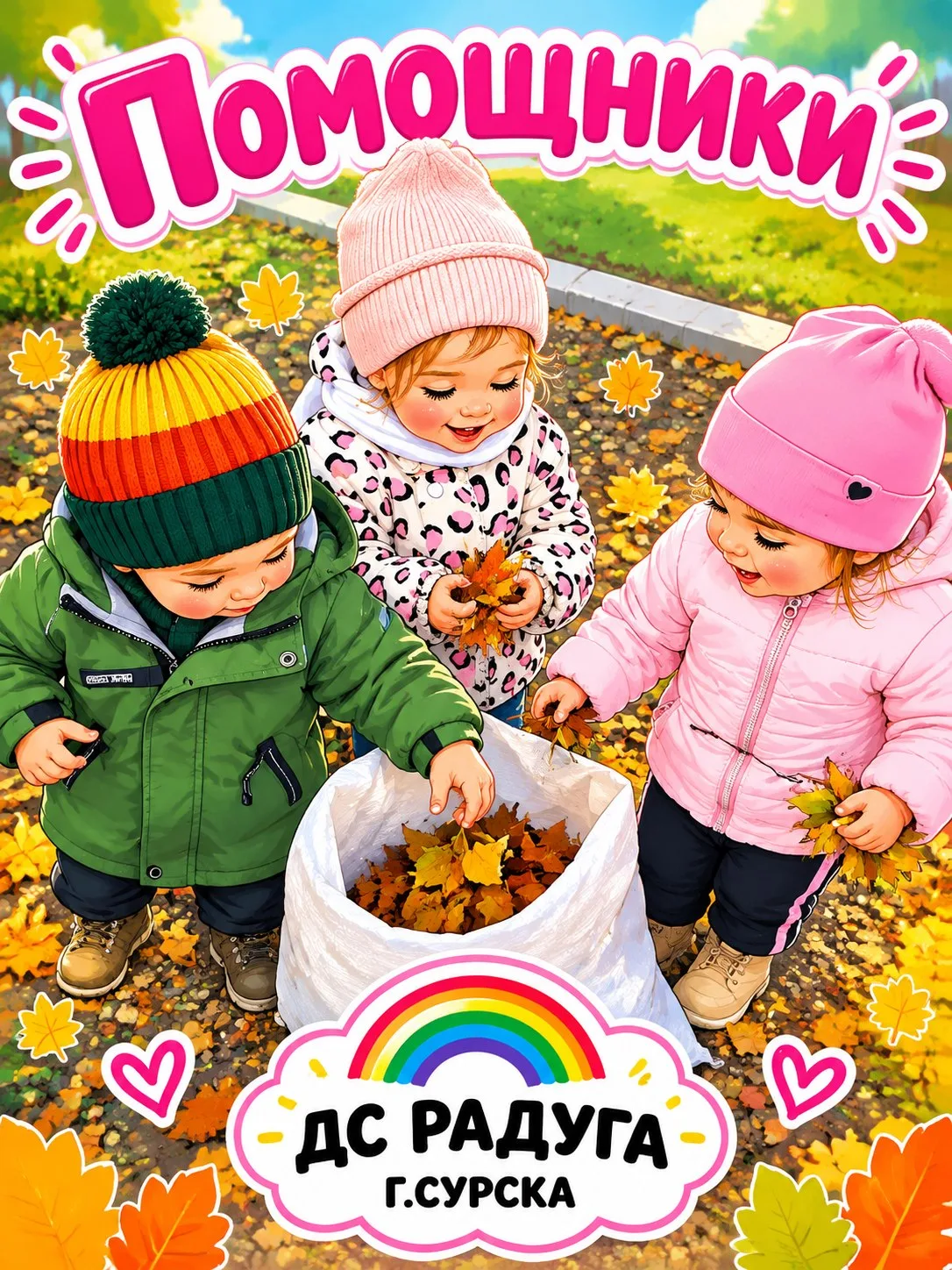 🌟 Помощники на прогулке: малыши детского сада "Радуга" 🌟