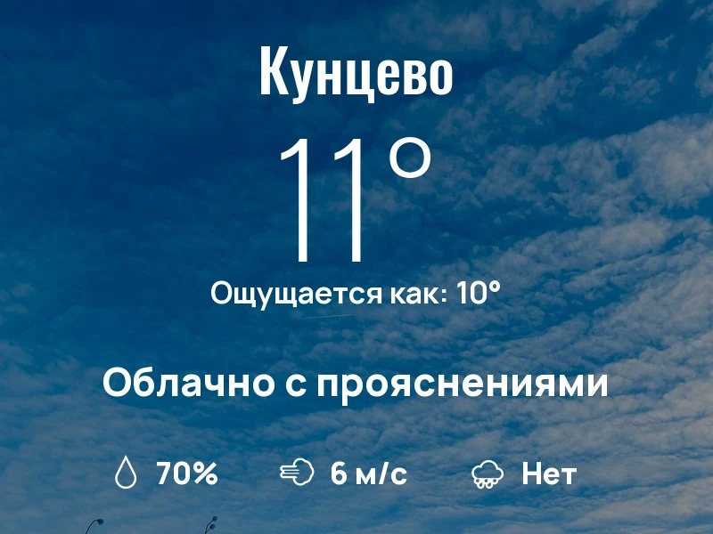 Что с погодой в Кунцево?