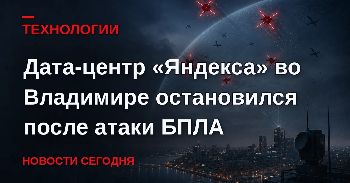 В результате атаки беспилотников повреждена инфраструктура дата-центра «Яндекса» во Вла...