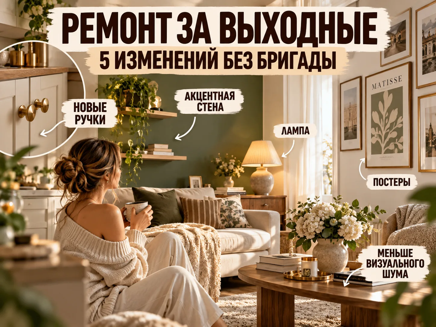 РЕМОНТ ЗА ВЫХОДНЫЕ: 5 ВЕЩЕЙ, КОТОРЫЕ МОГУТ ИЗМЕНИТЬ КОМНАТУ БЕЗ БРИГАДЫ