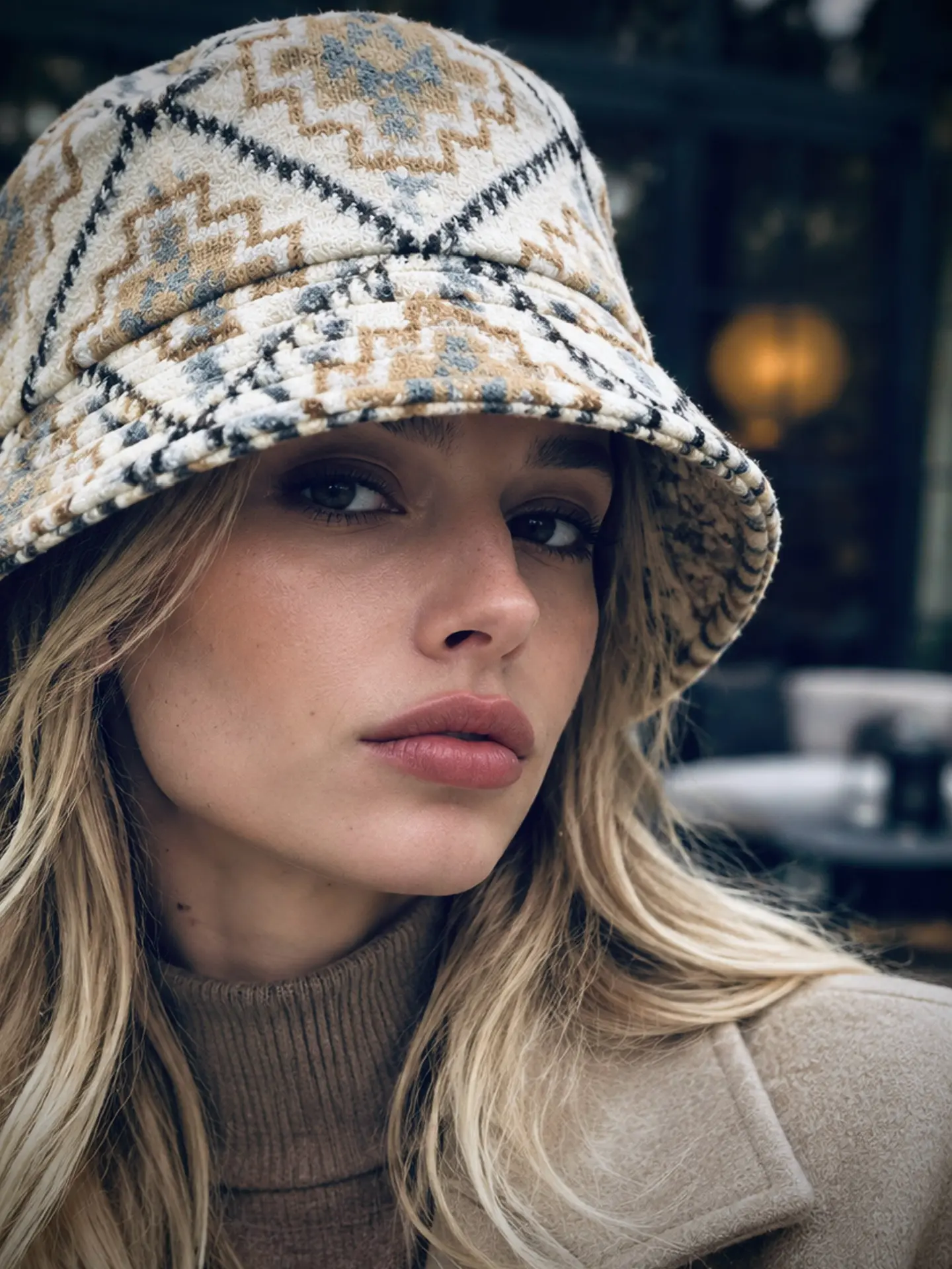 Теплая панама Stetson Navajo Jersey  с орнаментом в этно-стиле индейцев Навахо легко вп...
