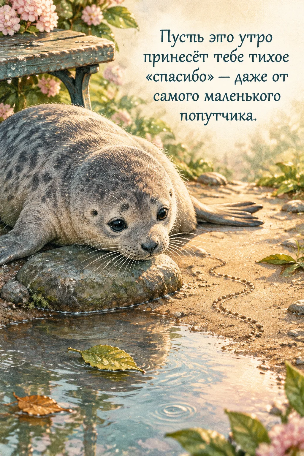 Привет, дружище. Сегодня утром я снова пришёл в наш сад после лёгкого дождя — туда, где...