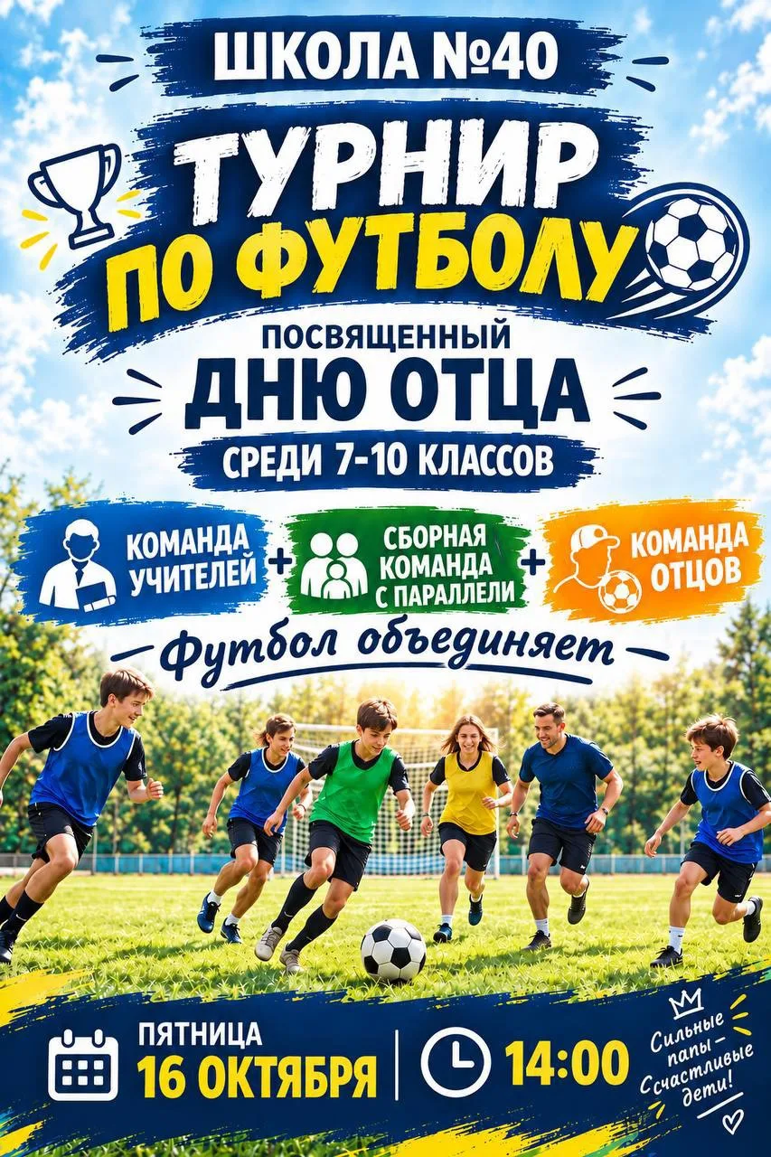 🏆 Уже в эту пятницу, 16 октября в нашей школе пройдут соревнования по футболу, посвящё...
