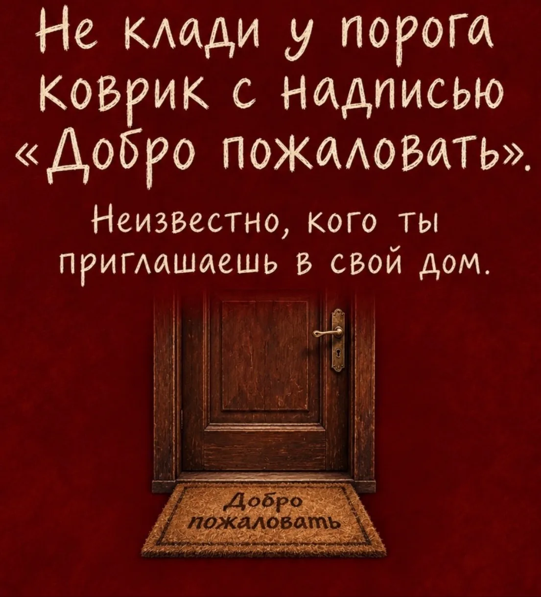 🚪 КОВРИК У ПОРОГА НЕ ДОЛЖЕН «ПРИГЛАШАТЬ» ВСЕХ ПОДРЯД