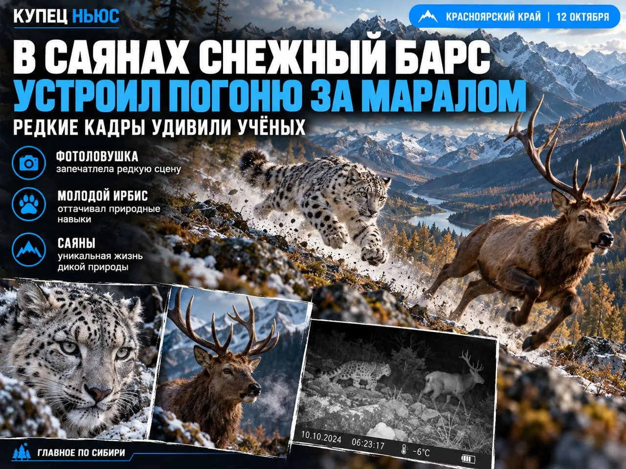 🐆 КРАСНОЯРСКИЙ КРАЙ • САЯНЫ • ДИКАЯ ПРИРОДА ‼️