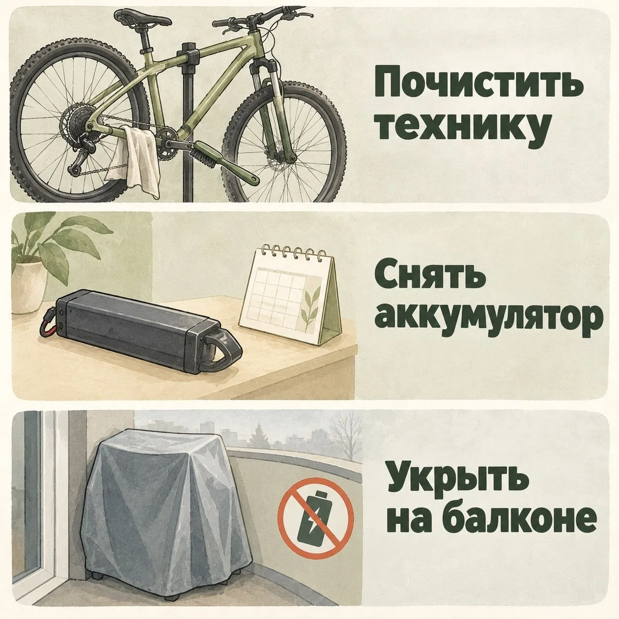 Сезон у велосипедов и самокатов заканчивается, и до первых морозов технику лучше подгот...