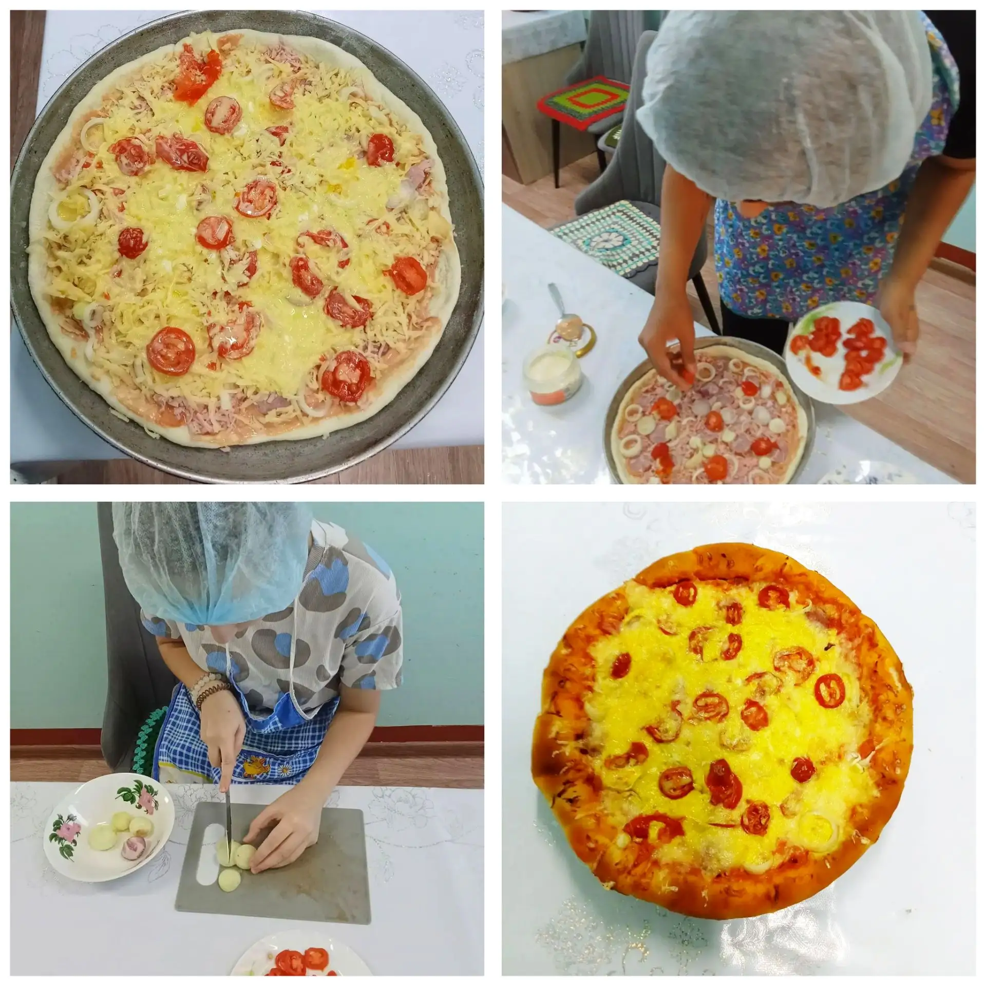 🍕Воспитанницы нашего Центра решили побаловать себя и ребят ароматной пиццей с колбасой...