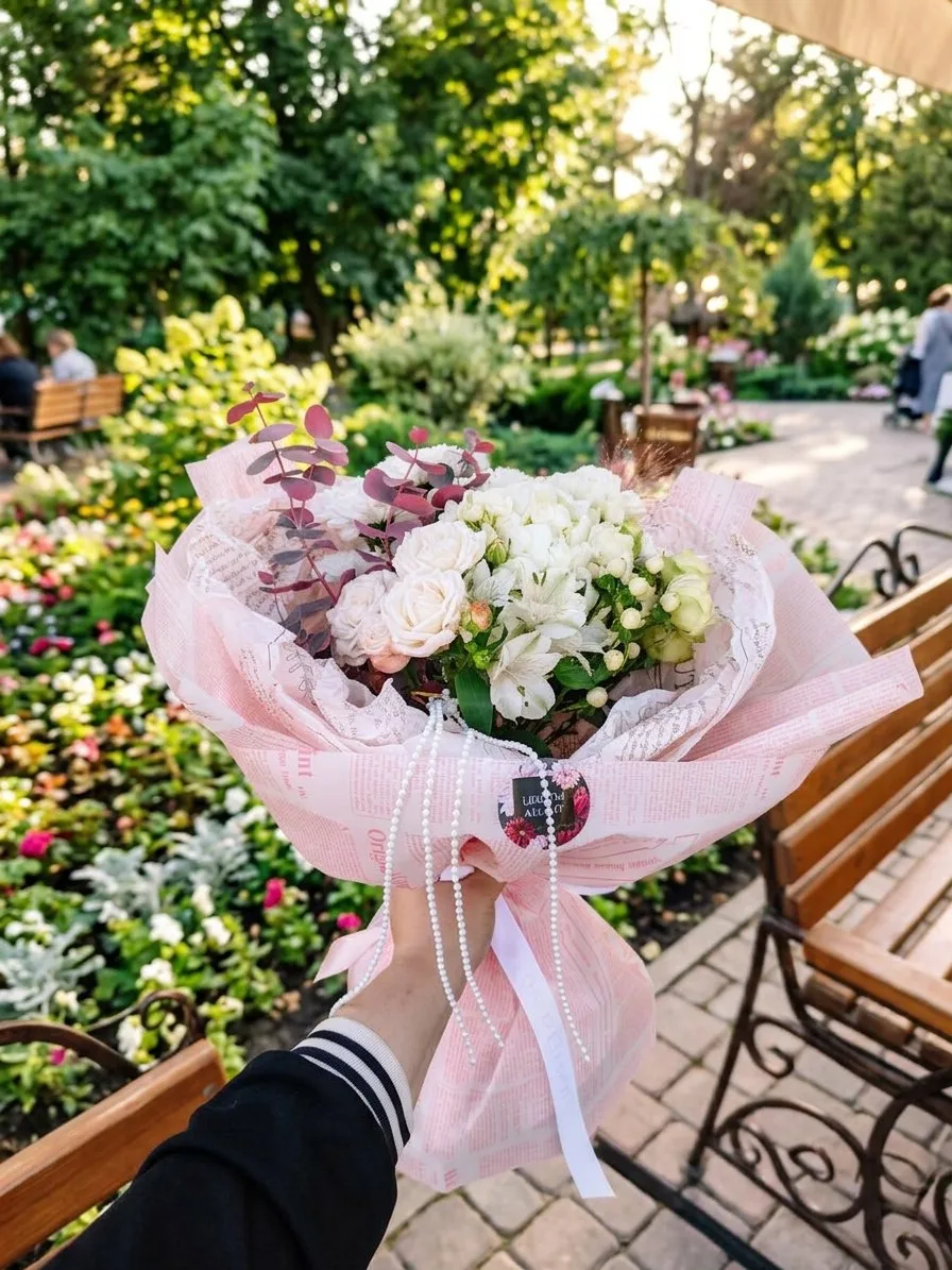 ‎Глядя на этот букет, хочется улыбаться. В нем есть всё: свежесть раннего утра, романти...