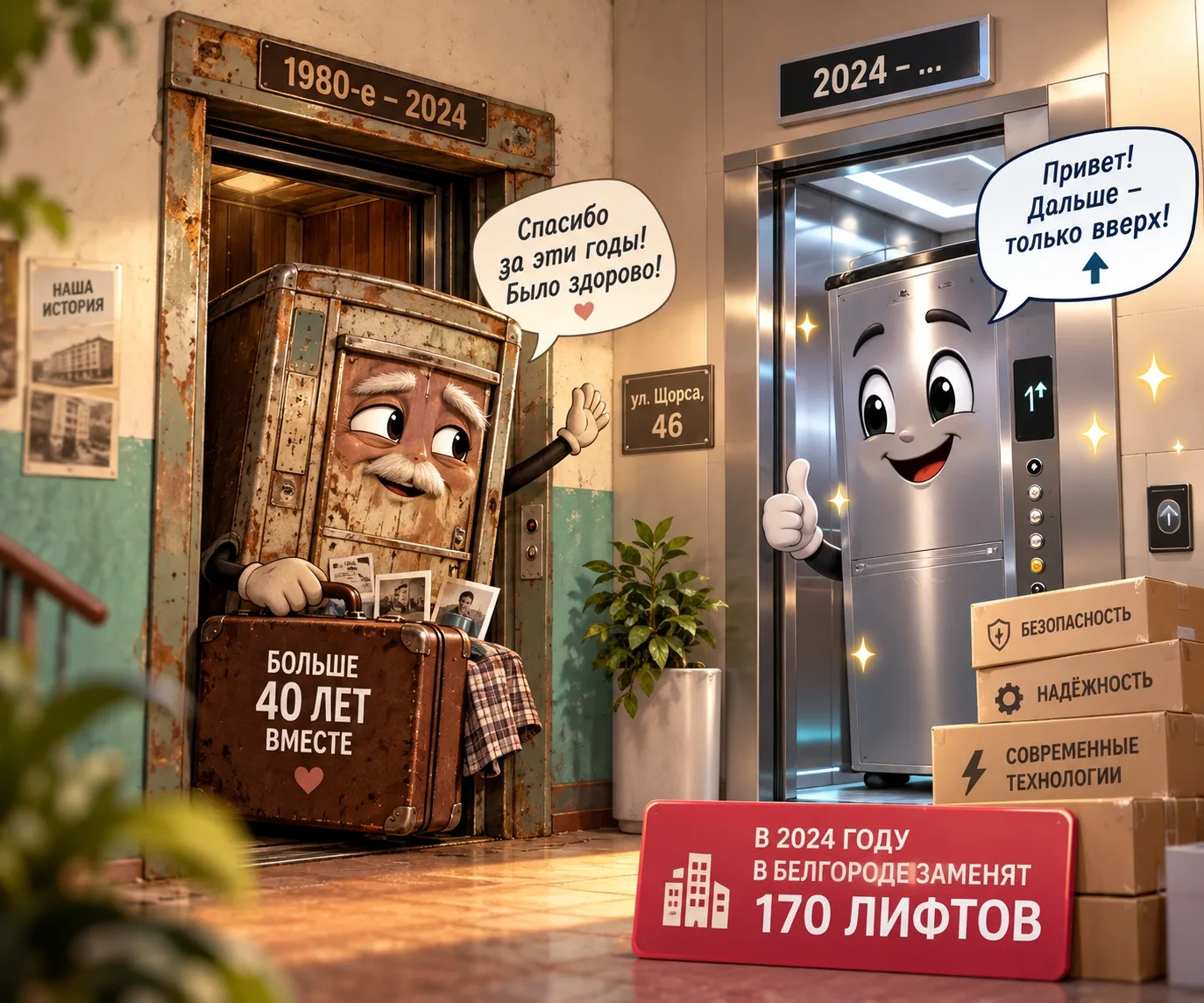 🛗 В Белгороде меняют лифты, которые прослужили больше 40 лет