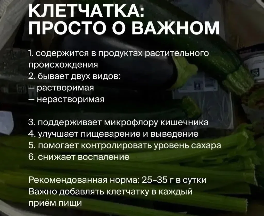 Так сколько же клетчатки нужно есть в день? 🥬