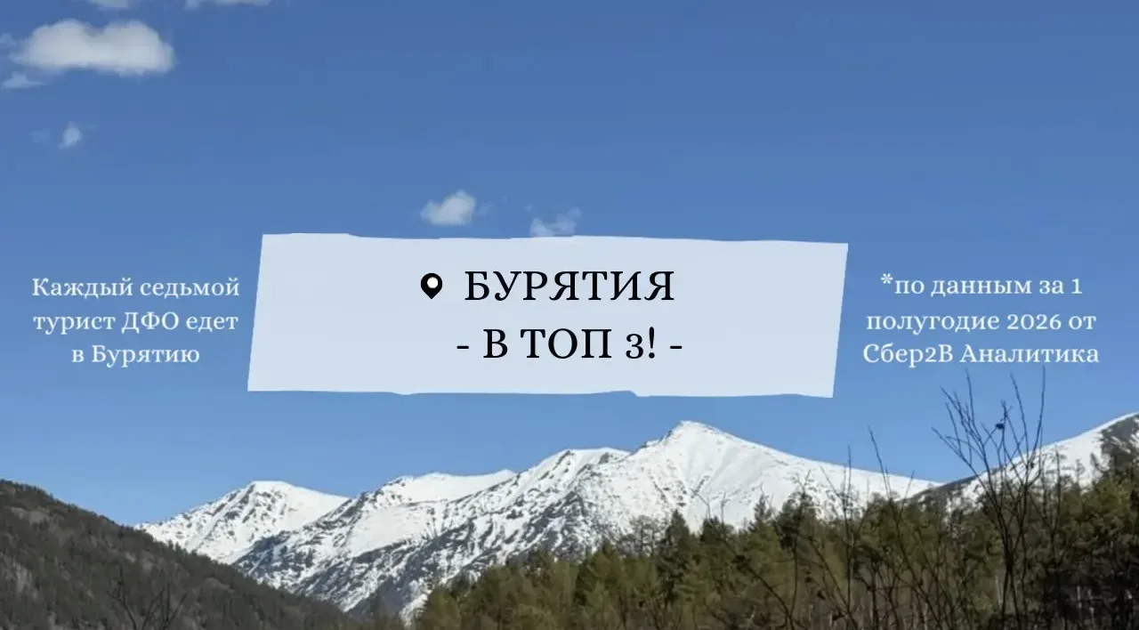 15,8% туристов ДФО выбрали Бурятию. Мы - в топ - 3! Круто