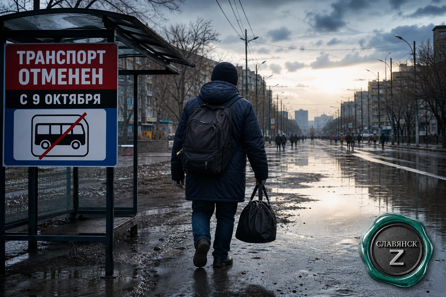 Славянск: транспорт всё, ножками — не ходи