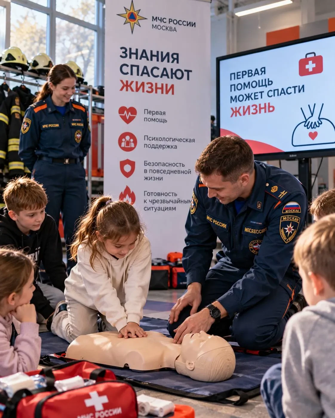 🧑‍🚒 Москва — детей учат оказывать первую помощь