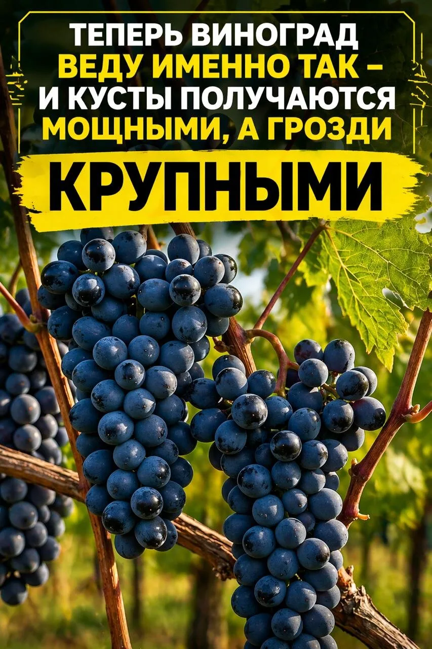 КАК Я ВЫРАЩИВАЮ ВИНОГРАД С КРУПНЫМИ ГРОЗДЬЯМИ