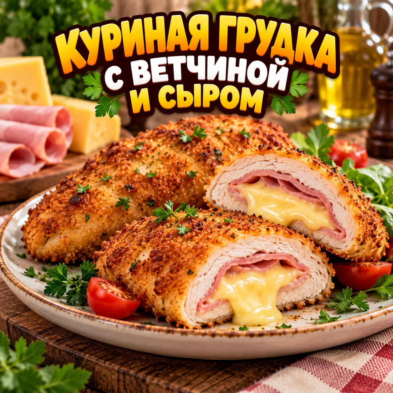 🍗🧀 КУРИНАЯ ГРУДКА С ВЕТЧИНОЙ И СЫРОМ