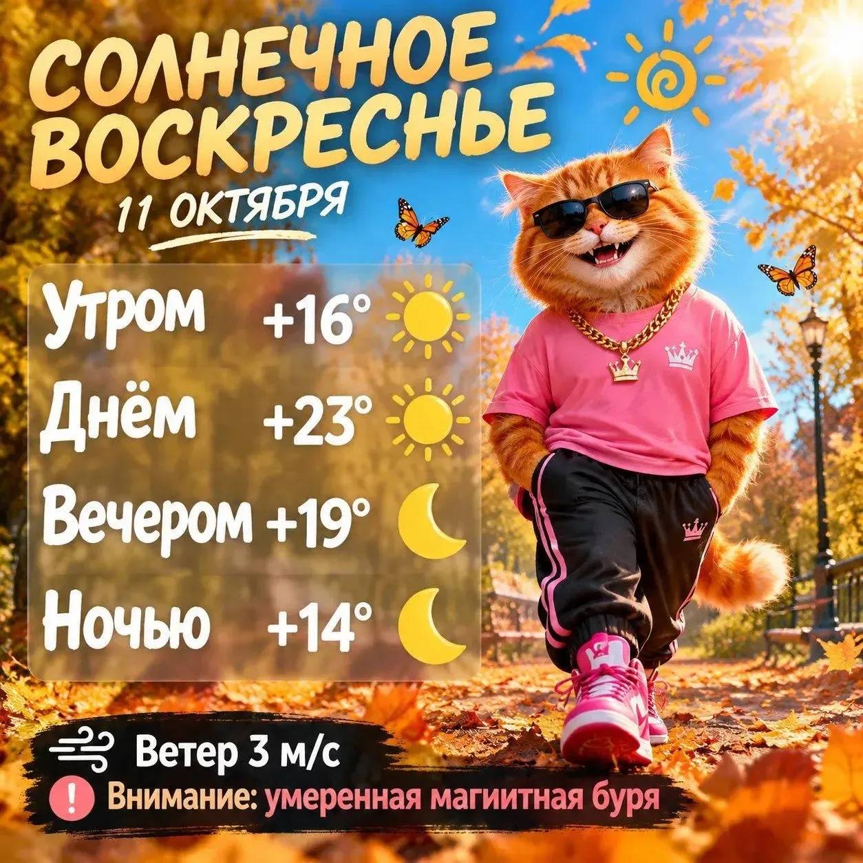 День обещает быть прекрасным! Нас ждут летние +23 градуса днем, солнце и почти полный ш...