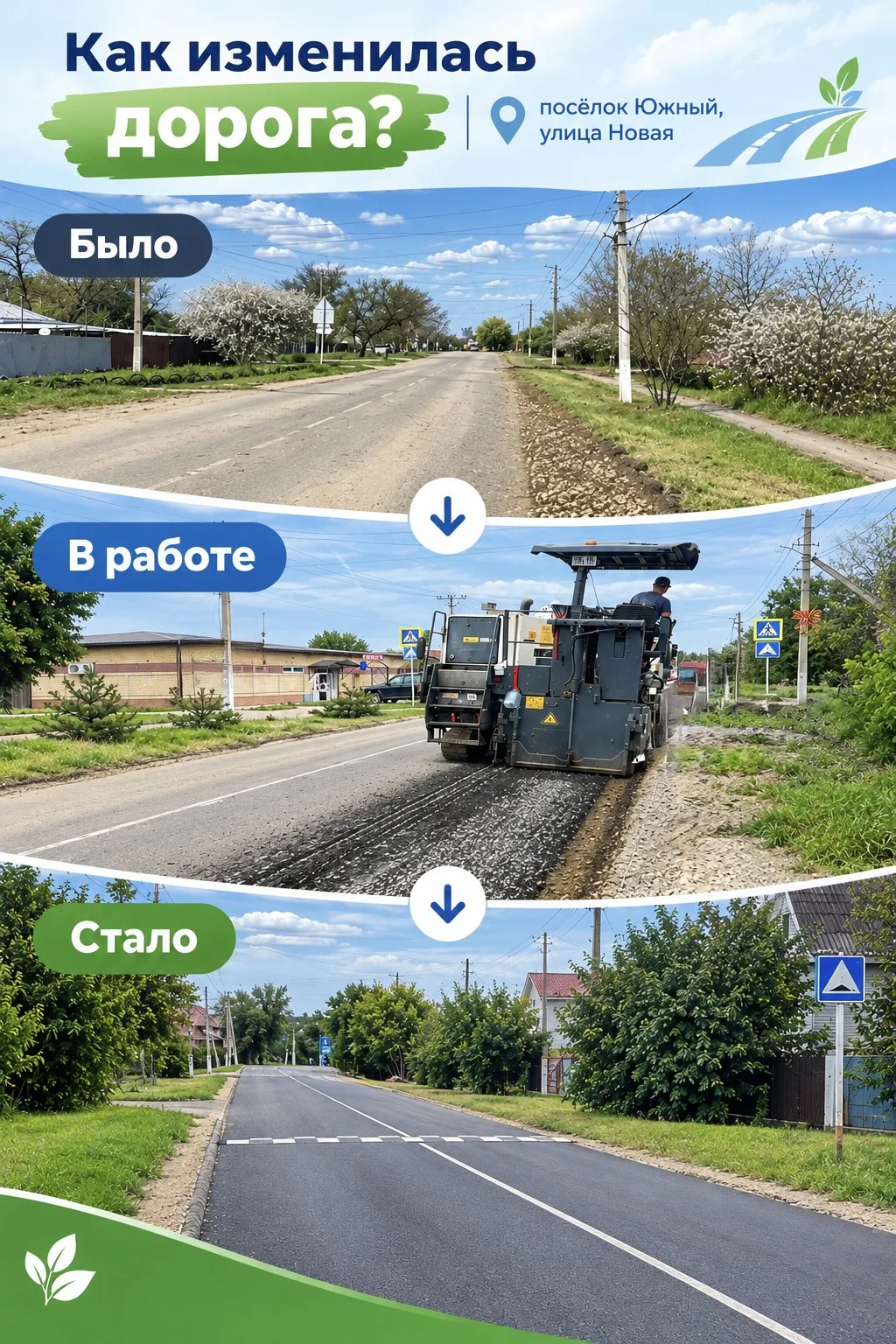 В посёлке Южном отремонтировали улицу Новую