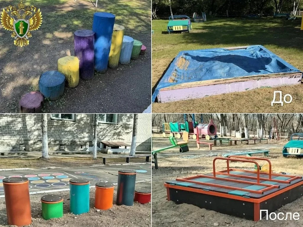 ⚙ На площадке детсада в Пояркове заменили старые конструкции, представлявшие опасность ...