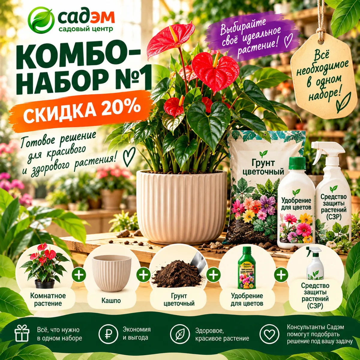 🌿 КОМБО-НАБОРЫ В САДЭМ — СКИДКА 20%! 🎁