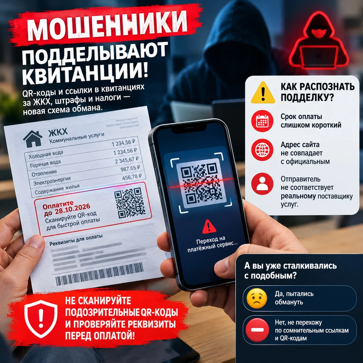 🚨 Оплатили квитанцию по QR-коду — и остались без денег!