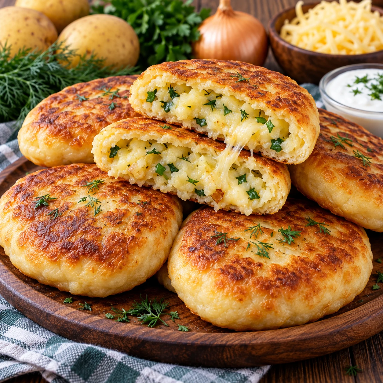 🥔 Быстрые пирожки с картошкой и сыром — вкусно, просто и сытно! 🧀