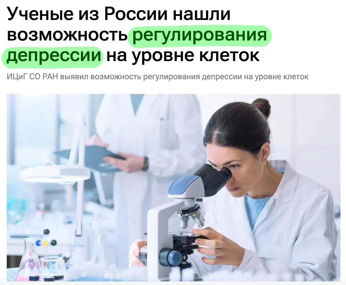 Российские ученые научились регулировать депрессию на уровне клеток