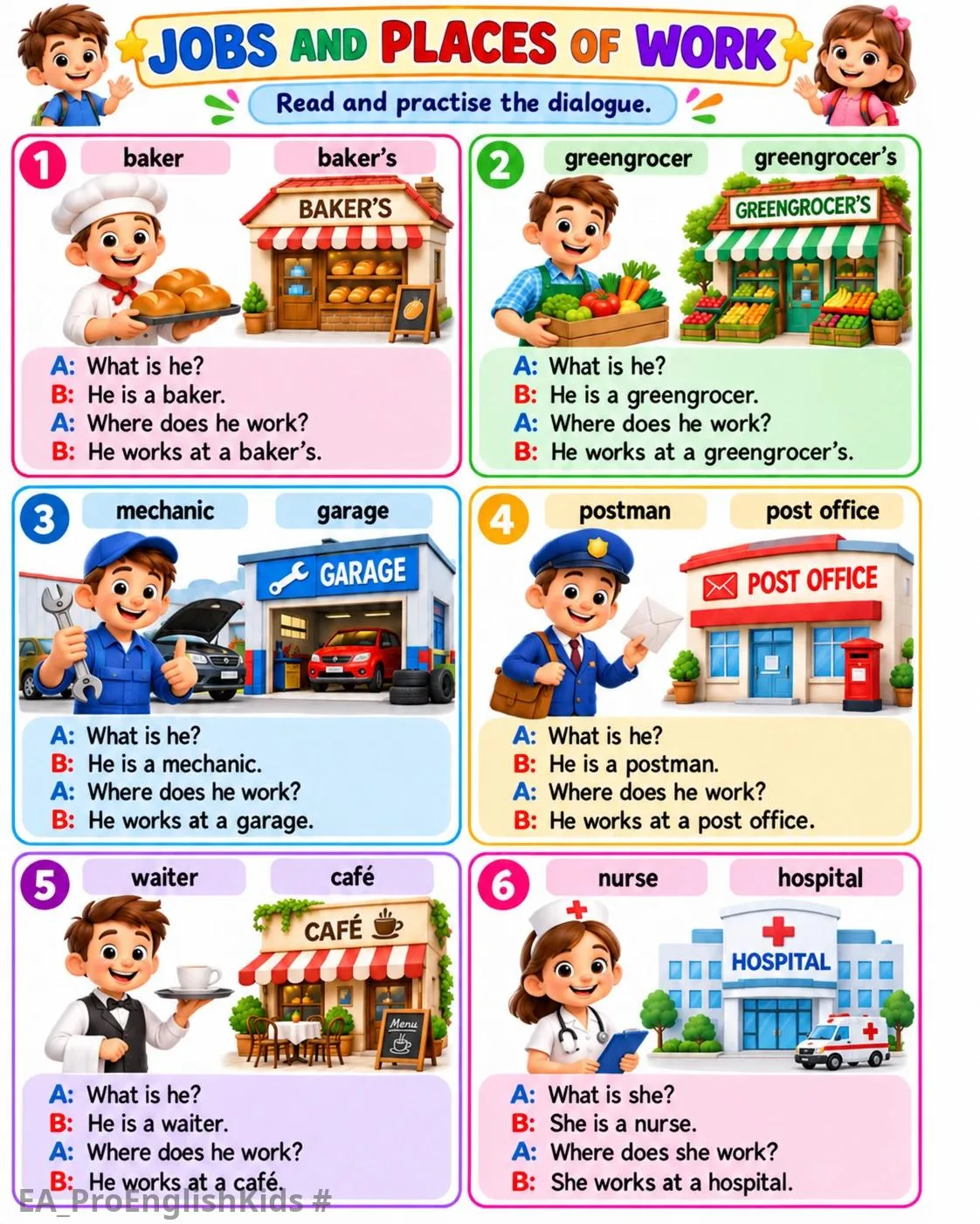 👩‍🍳👩‍⚕️👨‍🔧 JOBS AND PLACES OF WORK