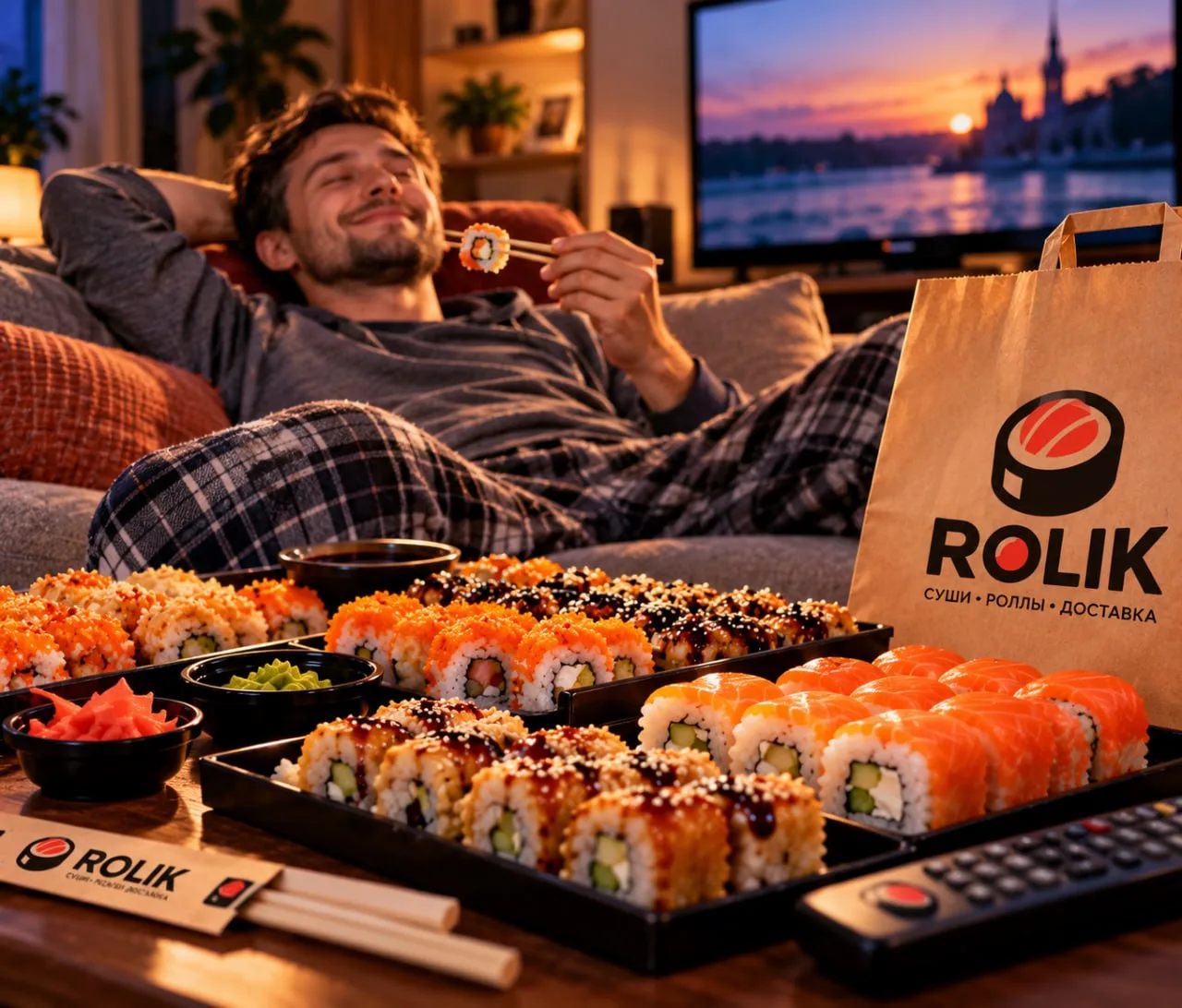 🍣 Понедельник - день тяжёлый, но ужин может быть лёгким и вкусным с Роликом!