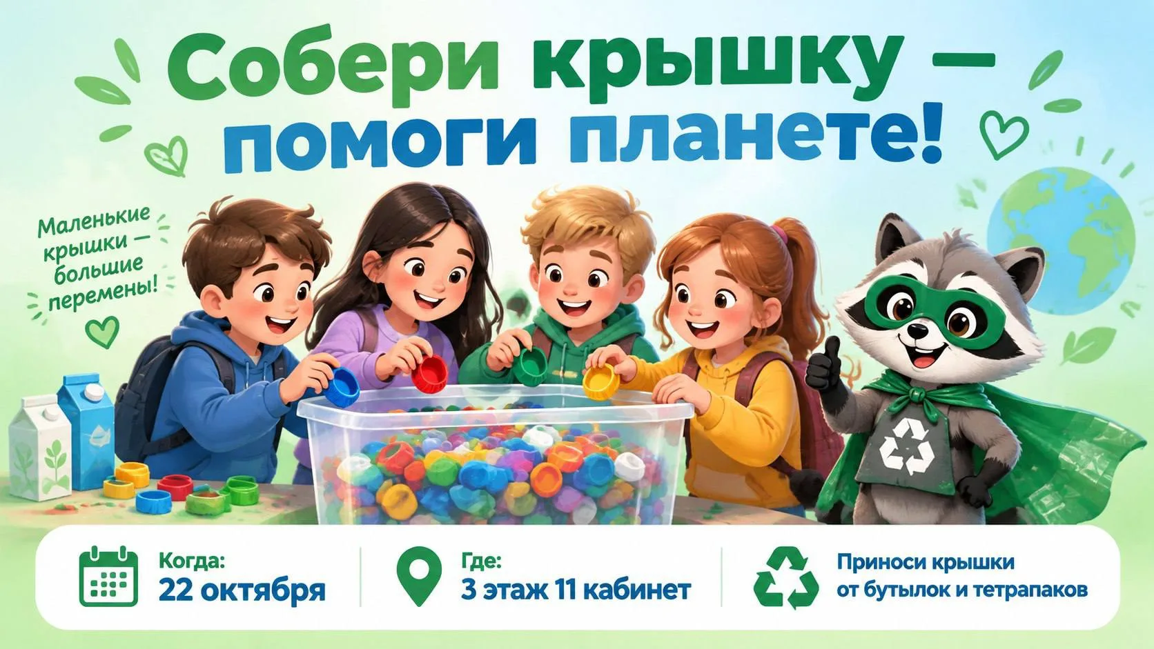 ♻️ В нашей Театральной школе стартует сбор пластиковых крышек!