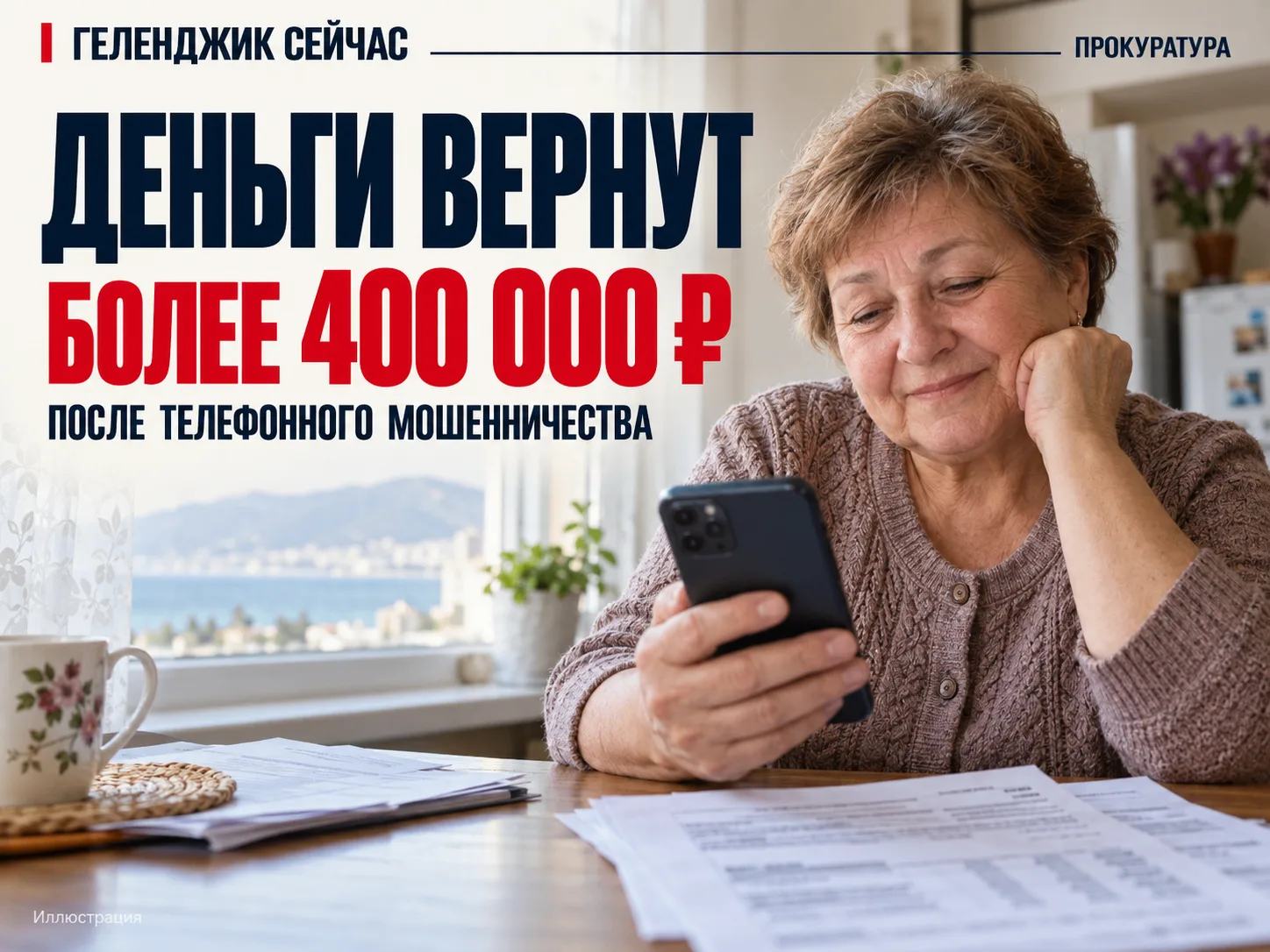 Пенсионерке из Геленджика вернут более 400 тысяч рублей после телефонного мошенничества