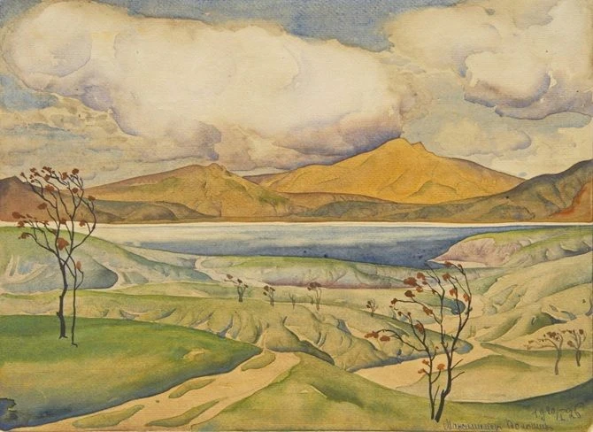 👆 Максимилиан Волошин. Киммерийская осень. 1926. Бумага, акварель. 26,2 x 35,4. Госуда...