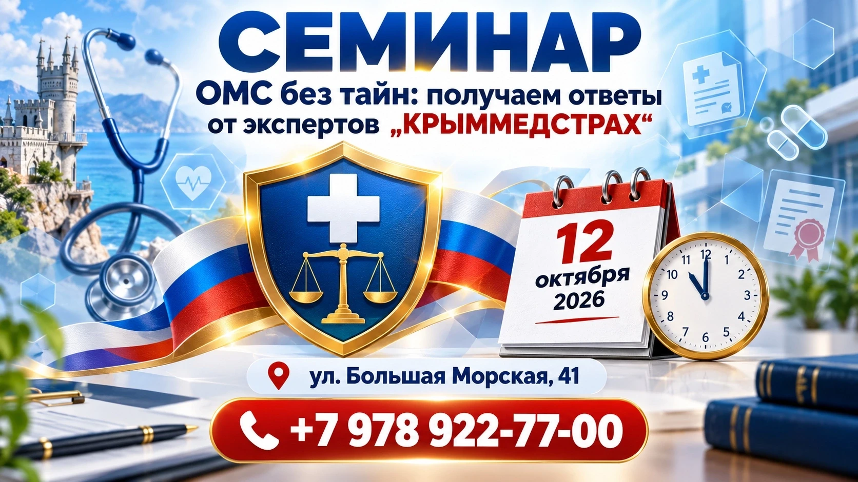 Приглашаем вас на семинар «ОМС без тайн: получаем ответы от экспертов «КРЫММЕДСТРАХ»»