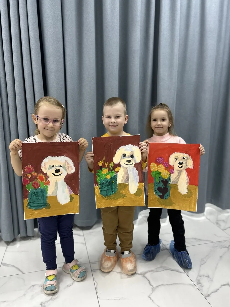 🐩 Друзья, мастер-класс по рисованию потрясающего пуделя прошел просто замечательно!