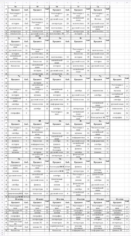 Изменения в расписании на 12.10