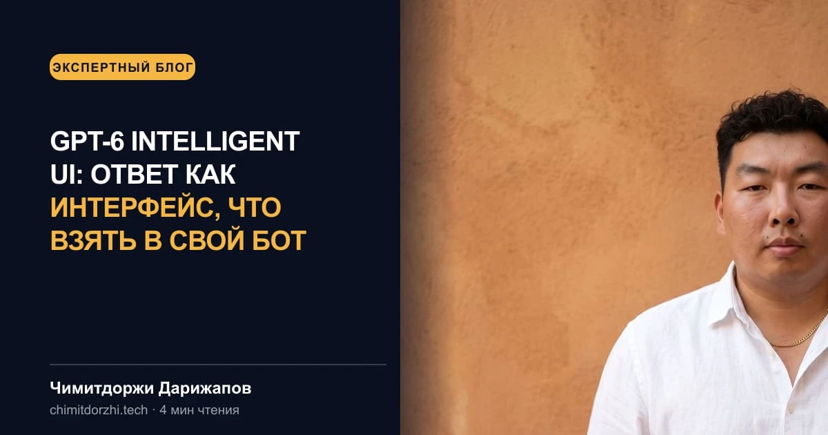 GPT-6 Intelligent UI: ответ как интерфейс, что взять в свой бот